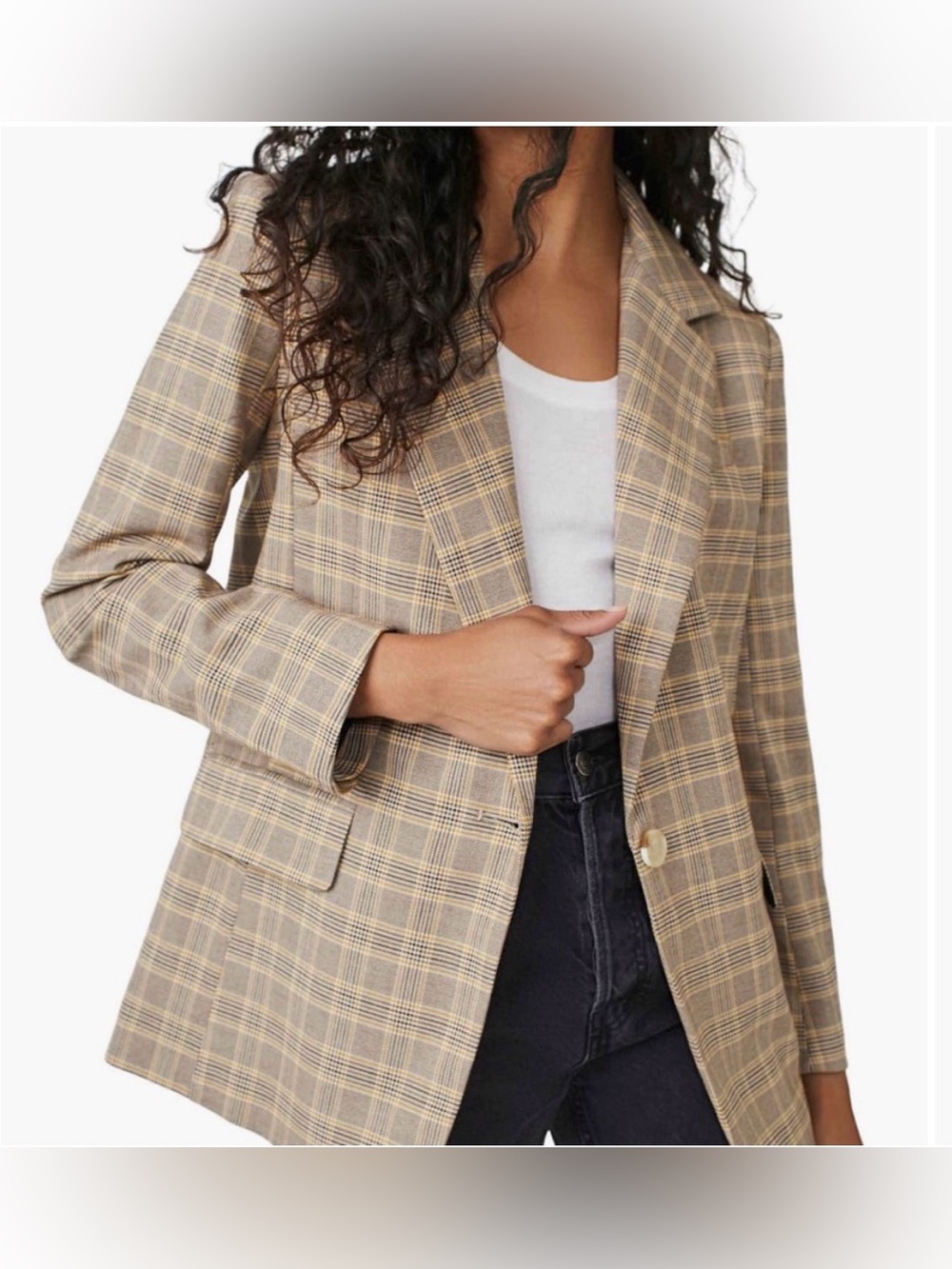 Free People Crosby Plaid Blazer